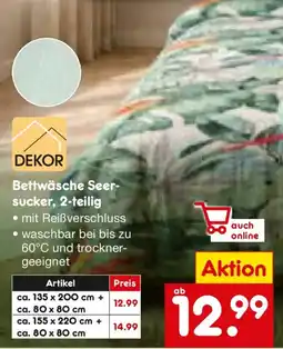 Netto Marken-Discount DEKOR Bettwäsche Seersucker, 2-teilig Angebot