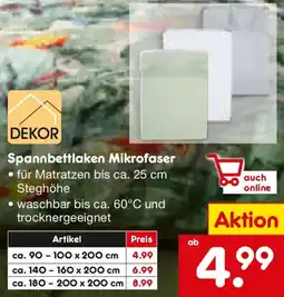 Netto Marken-Discount DEKOR Spannbettlaken Mikrofaser Angebot