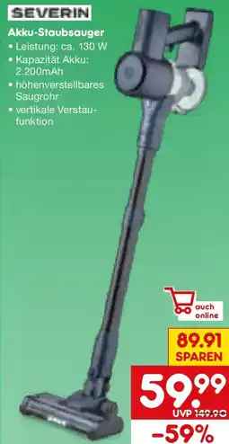 Netto Marken-Discount SEVERIN Akku-Staubsauger Angebot