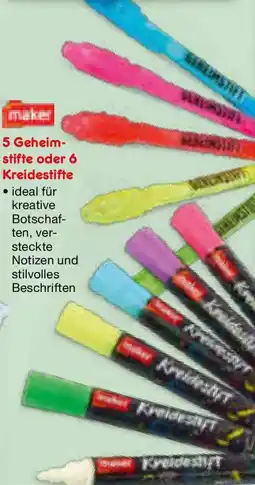 Netto Marken-Discount maker 5 Geheim- stifte oder 6 Kreidestifte Angebot