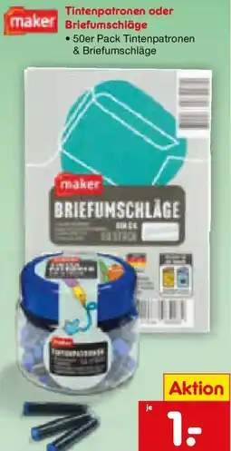 Netto Marken-Discount maker Tintenpatronen oder Briefumschläge Angebot
