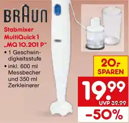 Netto Marken-Discount BRAUN Stabmixer MultiQuick 1 ,,MQ 10.201 P" Angebot