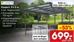Netto Marken-Discount JUSKYS Carport, 5 x 3 m Angebot