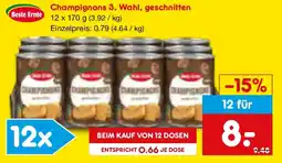 Netto Marken-Discount Beste Ernte Champignons 3. Wahl, geschnitten Angebot