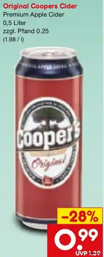 Netto Marken-Discount Original Coopers Cider Premium Apple Cider Angebot