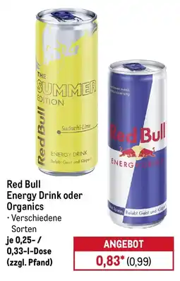 METRO Red Bull Energy Drink oder Organics Angebot