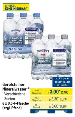 METRO Gerolsteiner Mineralwasser Angebot