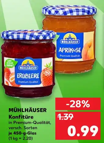 Kaufland Mühlhäuser Konfitüre je 450g - Glas Angebot