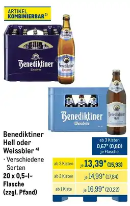 METRO Benediktiner Hell oder Weissbier Angebot
