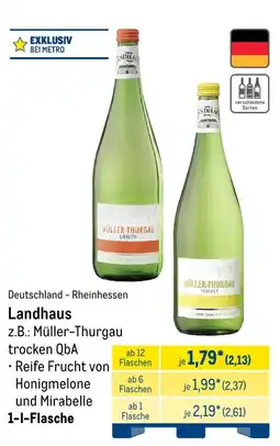 METRO Landhaus Z.B.: Müller-Thurgau trocken QbA Angebot