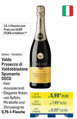 METRO Valdo Prosecco di Valdobbiadene Spumante DOCG Angebot