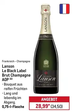 METRO Lanson Le Black Label Brut Champagne AOP Angebot