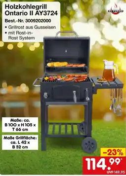 Netto Marken-Discount EL FUEGO Holzkohlegrill Ontario II AY3724 Angebot