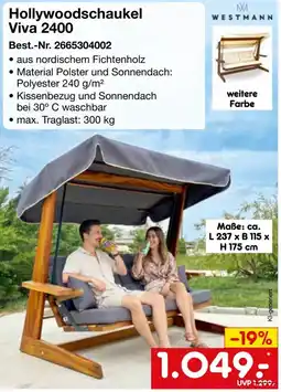 Netto Marken-Discount WESTMANN Hollywoodschaukel Viva 2400 Angebot