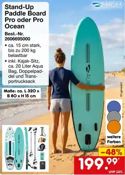 Netto Marken-Discount AUKAI Stand-Up Paddle Board Pro oder Pro Ocean Angebot