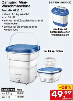 Netto Marken-Discount STEINBORG Camping Mini Waschmaschine Angebot