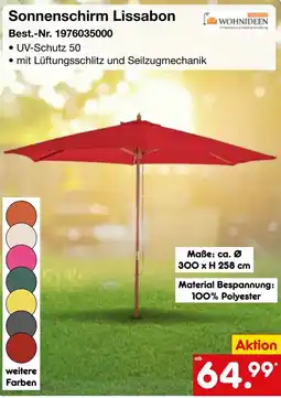 Netto Marken-Discount Wohnideen Sonnenschirm Lissabon Angebot