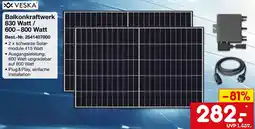 Netto Marken-Discount VESKA Balkonkraftwerk 830 Watt / 600-800 Watt Angebot