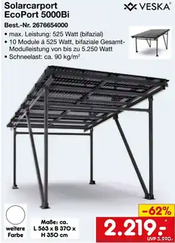 Netto Marken-Discount VESKA Solarcarport EcoPort 5000Bi Angebot
