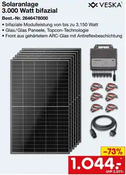 Netto Marken-Discount VESKA Solaranlage 3.000 Watt bifazial Angebot
