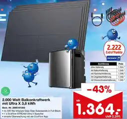 Netto Marken-Discount SOLARWAY 2.000 Watt Balkonkraftwerk mit Ultra X 3,8 kWh Angebot