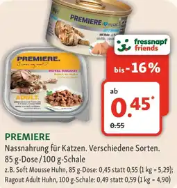 Fressnapf PREMIERE Nassnahrung für Katzen Angebot