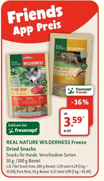 Fressnapf REAL NATURE WILDERNESS Freeze Dried Snacks Angebot