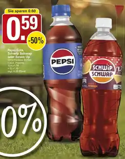 WEZ Pepsi Cola, Schwip Schwap oder Seven Up Angebot