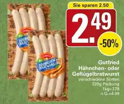 WEZ Gutfried Hähnchen- oder Geflügelbratwurst Angebot
