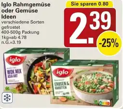 WEZ Iglo Rahmgemüse oder Gemüse Ideen Angebot