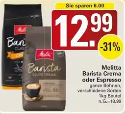 WEZ Melitta Barista Crema oder Espresso Angebot