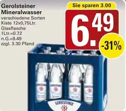 WEZ Gerolsteiner Mineralwasser Angebot