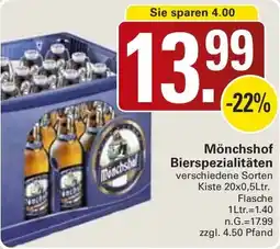 WEZ Mönchshof Bierspezialitäten Angebot
