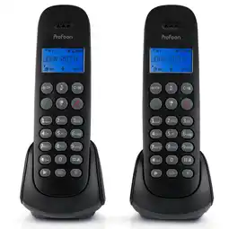 Netto Marken-Discount Profoon Schnurloses Telefon mit 2 Mobilteilen Schwarz Angebot
