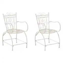 Netto Marken-Discount CLP 2er Set Stühle Sheela I Gartenstühle Aus Metall I Metallstuhl Mit Armlehnen Im Jugendstil Angebot