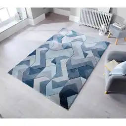 Netto Marken-Discount Teppich geometrisch Blau 120 x 170 cm - NIDD Kadima Design Angebot