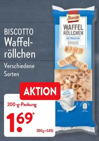 Aldi Nord Biscotto Waffelröllchen 200g Angebot