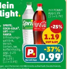 PENNY SPRITE, COCA-COLA, LIFT oder FANTA Angebot