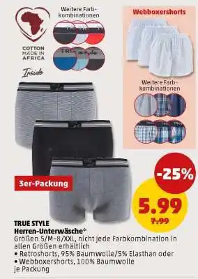 PENNY TRUE style Herren-Unterwäsche Angebot