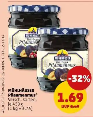 PENNY Mühlhäuser Pflaumenmus Angebot