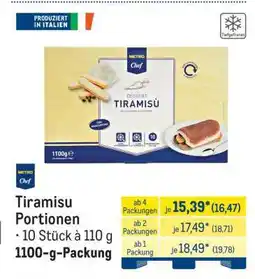 METRO Tiramisu Portionen Angebot