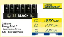 METRO 28 BLACK Energy Drink Angebot