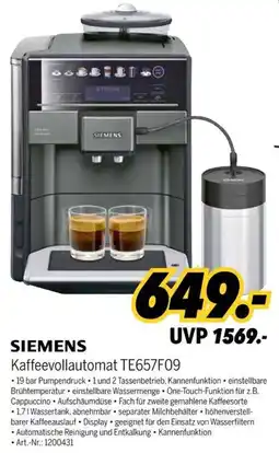 MEDIMAX SIEMENS Kaffeevollautomat TE657F09 Angebot