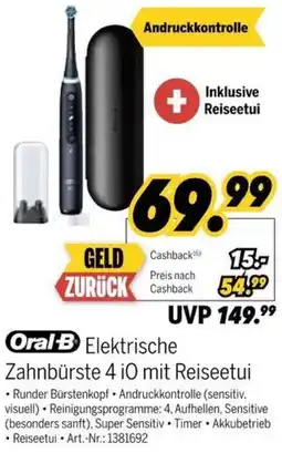 MEDIMAX Oral-B Elektrische Zahnbürste 4 iO mit Reiseetui Angebot