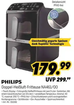MEDIMAX PHILIPS Doppel-Heißluft-Fritteuse NA461/00 Angebot