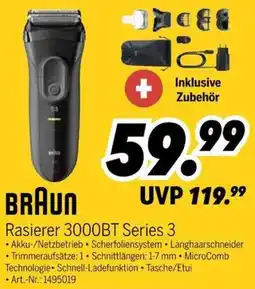 MEDIMAX BRAUN Rasierer 3000BT Series 3 Angebot