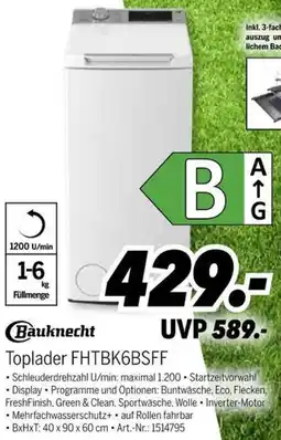 MEDIMAX Bauknecht Toplader FHTBK6BSFF Angebot