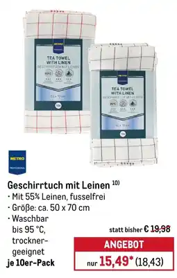 METRO METRO PROFESSIONAL Geschirrtuch mit Leinen Angebot