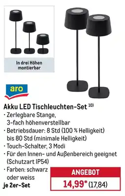 METRO aro Akku LED Tischleuchten-Set Angebot