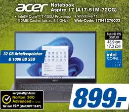 expert Techno Land acer Notebook Aspire 17 (A17-51M-72CG) Angebot